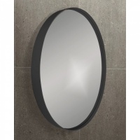 City round bathroom mirror - black